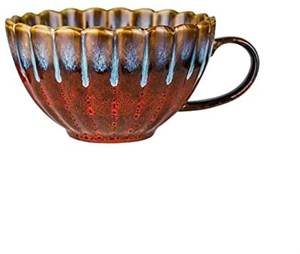 NEBE Tazas Taza esmaltada de Horno única de 500ML Taza Grande de Cereales Taza de café de Oficina Taza de Avena de Desayuno Retro Perfecta for té, café con Leche, Bebida Caliente Tazas para Cafe(B)
