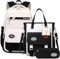Tanou Schulrucksack Mädchen Rucksack für Teenager, Schultaschen-Set mit Studenten Umhängetasche und Federmäppchen, Kinder Schulranzen Casual Daypack School Bag for Girls, Schwarz