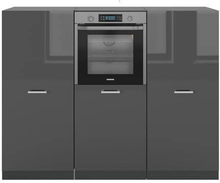 Vicco Küchenblock R-Line, Anthrazit Hochglanz/Anthrazit, 180 cm ohne Arbeitsplatte, zur individuellen Erweiterung und flexiblen Anordnung der Module