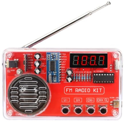 Qerwsdty FM-radio gör-det-själv kit elektronikbyggsats lödning övningsset 50–108 MHz mottagare med LCD-skärm