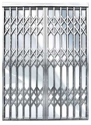 Heavy Duty 304 Stainless Steel Security Gate - Expandable Folding Sliding Door with Anti-Theft Lock, Weatherproof Retractable Grille for Patio, Balcony, Entryway & Commercial Buildings(100x100cm/39.4x