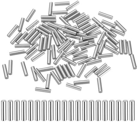 sourcing map 100 Pcs 2mm x 10mm Dowel Pins Bearing Steel Cylindrical Dowel Pins Shelf Support Peg Pin Rod Fasten Elements Metal Shelf Pegs +/-0.02mm Diameter Tolerance, Silver Tone