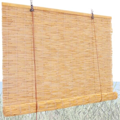 Tende A Rullo In Bambù Da Esterno, Tapparella Bamboo Impermeabili Privacy,Tende Avvolgibili in Bambù Retrò 65 80 90 100 120 130 140 150 160 170 180cm per soggiorno Portico Terrazza(Naturale,110x280cm)
