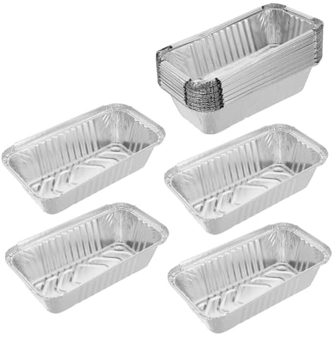 GLEAVI 25pièces Moules Aluminium à Usage Unique Contenants Alimentaires Boîtes à Barbecue Pour Emporter