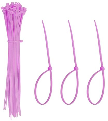 YELARXI Zip Ties Plastic Cable Ties, Self-Locking Wire Zip Tie 8 Inch Fit for Home Garden Office Workshop Travel - (100 Pack, Pink)
