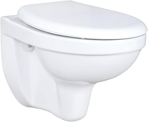 Belvit Wand Hänge-WC - Tiefspüler aus Sanitärkeramik, inkl. Soft-Close Deckel (Absenkautomatik), wandhängend & platzsparend, waagerechter Abgang, 35×36×50 cm, Weiß