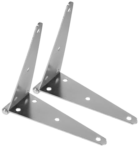 2 Stück Riemenscharnier 250mm Hochleistung für Kasten und Buchregal | Verzinktes Eisen mit Abs, Silberne Ausführung, Tragbar, für Schwere Nutzung und Stabile Befestigung