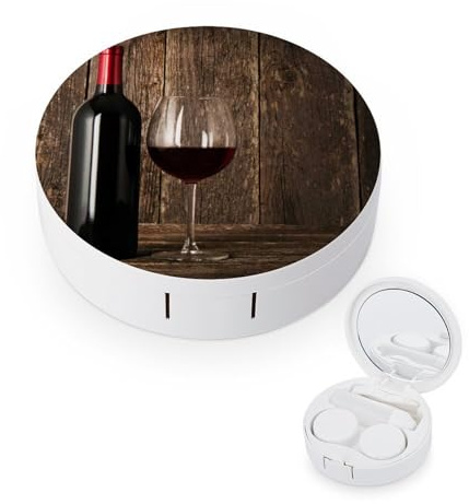 fkgvwo Contact Lens Case Wine Glass Contact Lens Holder Box Container Soak Storage Kit