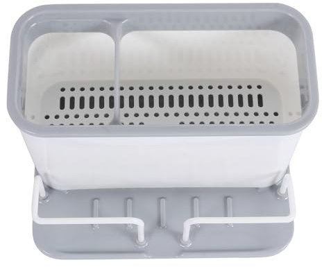Organisateur de Baguettes de Cuisine à Deux Compartiments Drainage Rapide | Pp, Plateau Récupérateur D’eau, Rangement Ordonné, Cuisine Maison, Couverts et Fourchettes