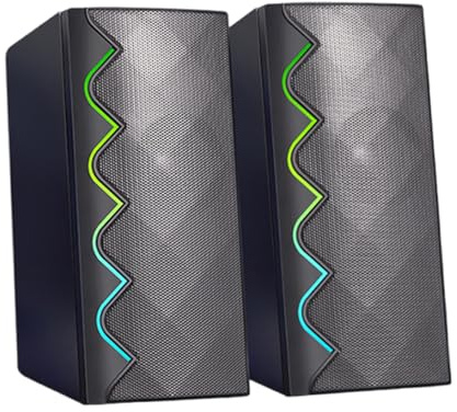 WKabnkn Lautsprecher Mit Vibrierenden LED Effekten. USB Stromversorgung Verbessert Den Klang Für Gaming Und Musikbegeisterte. Soundbar Mit Vibrierenden Farbeffekten