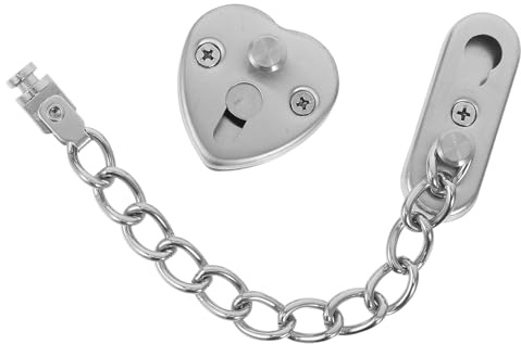 ELAYARD Chaîne de Sécurité de Porte Acier Inoxydable avec Design Cœur Verrou Réglable Anti-effraction pour Sécurité Intérieure Protection Robuste sans Perçage pour Maison et Hôtel