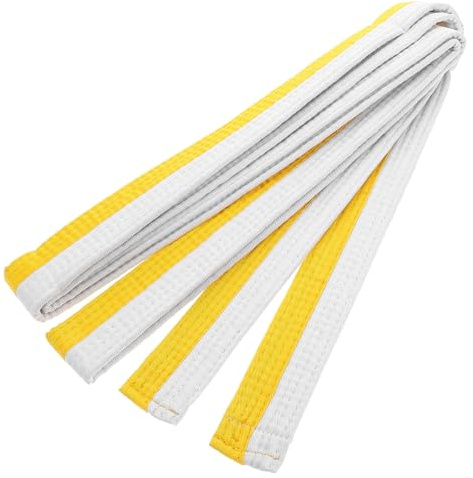 Veemoon Taekwondo Belt 280cm White Yellow Martial Arts Uniform Level Belt for Karate Judo Hapkido Training Equipment