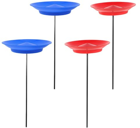 Parliky Set 4 Pezzi Piatti Rotanti da Giocoleria in Plastica con Bastoncini, Giocattolo da Giocoliere per Principianti, Accessori per Feste di Carnevale e Spettacoli Circensi, Portatile