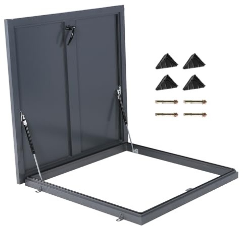 Hubxinly Waterproof Access Cover with Gas Shock Strut 35.83x35.83in Storm-Proof Inspection with Handle for Cellars Basement Patio Windows Well