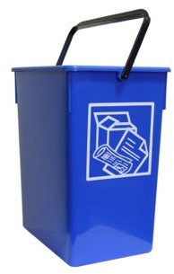HELGUEFER - Cubos de Basura de Reciclaje Azul 15L con Asa | Cubo de Reciclaje 20 x 28 x 34 cm | Resistente, Amplio, Fácil de Limpiar | Para Cocina, Patio o Negocio