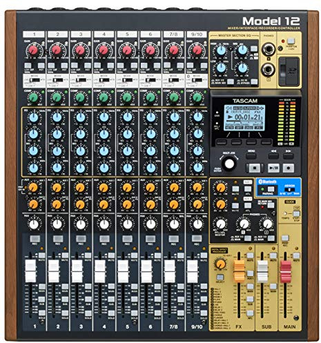 Tascam Model 12 All-in-One 12-track Digital Multitrack Mixing and Recording Studio, Mixer, USB Audio Interface and DAW Controller