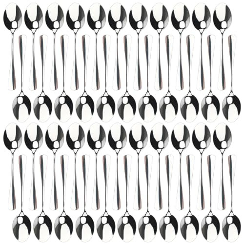 DAKFOOK 40 Pcs 17cm Teaspoons, 6.8 Inch Stainless Steel Dinner Spoons Dessert Spoons, Silverware Serving Spoons Set for Tea, Coffee, Salad, Dessert, Cake