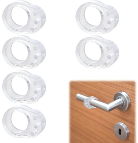 6 pcs Butées de Poignée de Porte Transparentes, Protège-murs pour Poignées de Porte et Fenêtre, Butoirs de porte pour protéger les murs et les meubles, Arrêt Discret pour Éviter les Bosses et Rayures