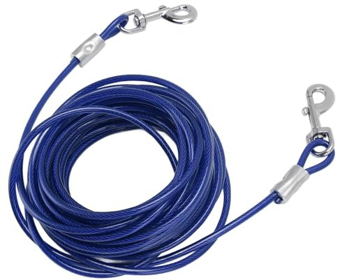 Cable de Amarre para Perros, Correa Larga para Acampar, Alambre de Acero Antioxidante, Fácil Instalación para Perros Grandes (6 mm x 10 m / 0,24 Pulgadas x 32,8 pies)