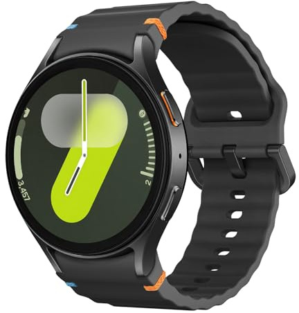 MoKo Cinturino Sportivo Compatibile con Samsung Galaxy Watch 7/6/5 40/44mm | per Watch 6/4 Classic/5 Pro/4/FE, Cuciture Colorate, Morbido Silicone, Impermeabile e Traspirante, per Uomo e Donna