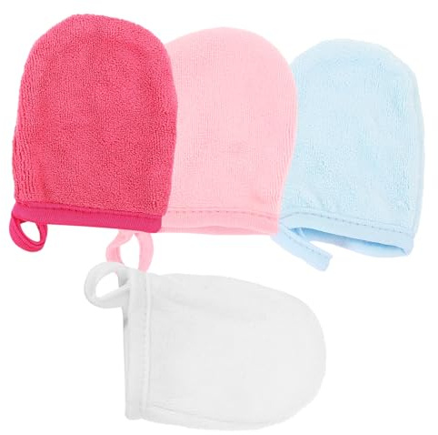 FRCOLOR 4 Stück Gesichtsreinigungshandschuhe Hautfreundliche Atmungsaktive Make up Entferner Handschuhe Für Frauen Waschbar Und Tragbar Für Sanfte Gesichtsreinigung Zuhause