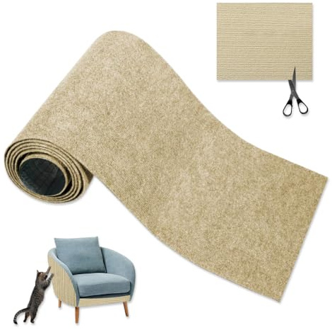 GIDWRIY Griffoir Canapé Chat 200 x 40 CM,Tapis Griffoir pour Chat Auto-Adhésif,Griffoir Mural Chat Autocollant,Tapis à Gratter,Protection Canape Anti Griffe,Cat Scratcher Sofa,Tissu Arbre à Chat