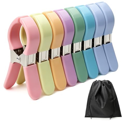 8X Grandes Pinces Serviette Plage, Grosse Pince à Linge en Acier Inoxydable