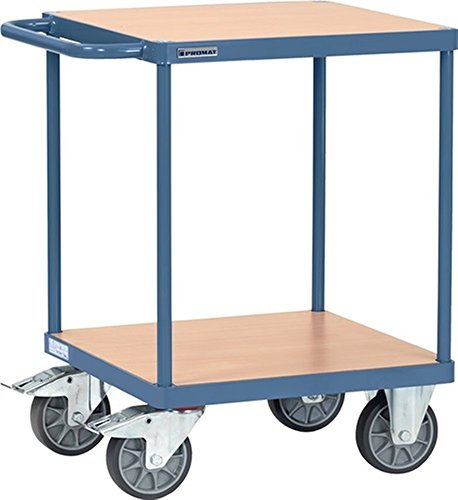 Tischwagen 2 Ladeflächen Trgf.500kg L600xB600mm PROMAT RAL 5014