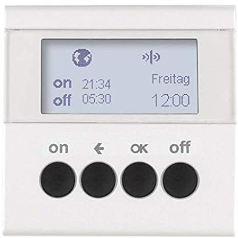 Interruptor temporizador para control de la iluminación, plataforma berker.Net, aplicación KNX radio, compatible coviva, para series berker S.1/ B.3/ B.7 de hager, blanco polar brillo