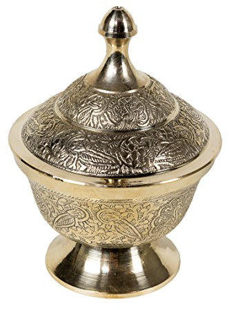 Marrakesch Zuckerdose Kadir 11 × 14 cm – Handgefertigte orientalische Dose aus Messing – Schmuckdose oder Aufbewahrungsdose mit Deckel – Marokkanische Tischdekoration im Vintage-Design