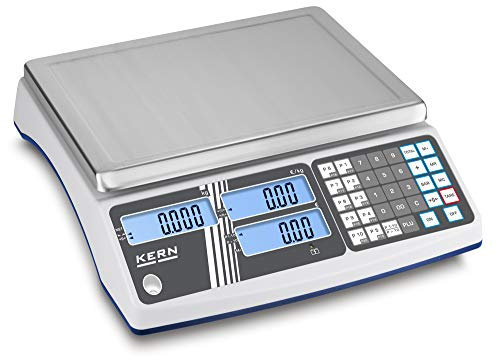 Kern RIB 30K-2M Hochwertige Ladenwaage mit großem Artikelspeicher Preisrechnende Waage mit komfortabler Bedienphilosophie und Eichzulassung [M], Wägebereich: 15 kg / 30 kg, Ablesbarkeit: 5 g / 10 g