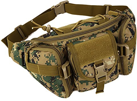 Táctica Cintura Pack portátil riñonera al Aire Libre Ejército Bolsa de Cintura Militar de frío para Ciclismo Camping Senderismo Caza Pesca (Jungle Digital)