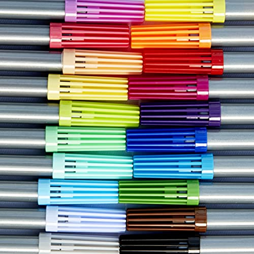 Set Artiste de 20 Feutres Textiles Lavables Originaux - Feutres Doubles Pointes dans un Tube de Rangement Pratique.