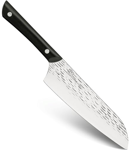 Kai PRO 7 Santoku Knife, Hand Sharpened All Purpose Knife, Japanese AUS6M Stainless Steel Blade, Full-Tang POM Handle, NSF Certified, Versatile Japanese Cutting Tool