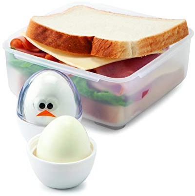 Joie Eggy Go Pods, Boiled Egg Holder for Travel or Fridge Storage, Hard Container with Twist On Lid, Compact for Lunch Bags, Cute Chicken Design, BPA-Free, Dishwasher Safe, 2 Pack