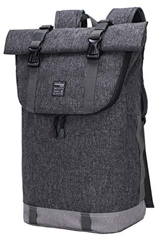 EverVanz Laptop-Rucksack, wasserdichter Reiserucksack, Rucksack für Damen und Herren, leicht, lässig, elegante Schultasche, 2. Grau, L, Kompakt, elegant