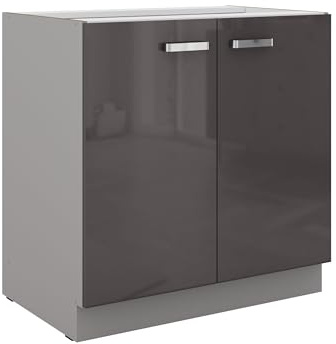 Kuechen-preisbombe Küchen Unterschrank 80 Hochglanz Grau Küchenzeile Küchenblock Küche Grey Bianca