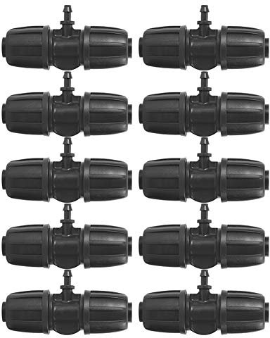 Samfox 10 Pezzi Connettore a T con Chiusura a Spillo da Giardino Raccordi per Tubi da Giardino Raccordi Di Alta Qualità Anti Shedding per Tubo In PE Irrigazione Da Giardino 16 mm a 4/7