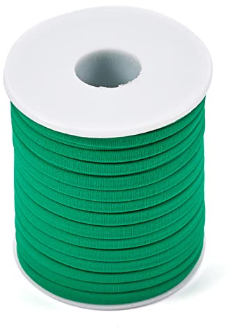 Craftdady Rouleau de bande élastique plate de 5 mm de large tressée extensible pour couture et travaux manuels Vert printemps 20 cm
