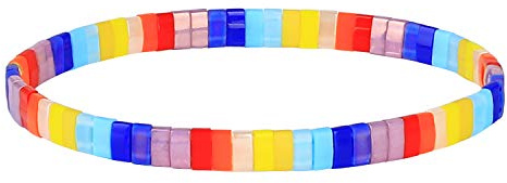 KELITCH Tila Miyuki Perlen Armbänder Bunte Strang Stretch Armbänder Gemischte Freundschaftsbänder - 8N
