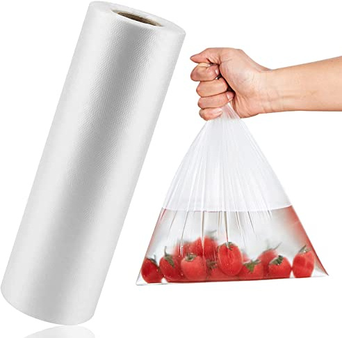LabelMore Lot de 350 sacs en plastique transparent de 35,6 x 50,8 cm pour pain, légumes, fruits et viande, 1 rouleau