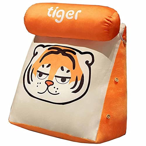 WHOCF Almohada de Lectura con Soporte para el Cuello Almohadas Triangulares con Bolsa de Almacenamiento Tela de Felpa Fundas Lavables Almohadón por sillas/Cama Almohada de Trabajo (Color : D)