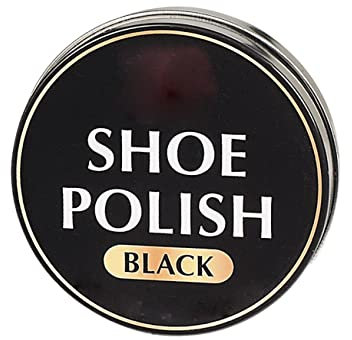 TRTO 1x Shoe Polish Black 40g Boot Care Tin Shiner Easy to Use