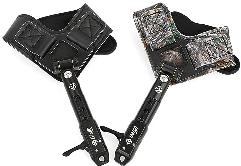 limaity Bogenschießen Compound Bogen Release Sehnenauslöser Aids Aluminiumlegierung Bow Grip Caliper, Outdoor 360 Rotating mit Verstellbar Handschlaufe Spannhilfen für die Jagd (Schwarz)