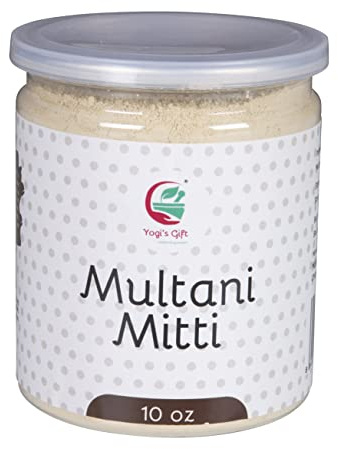 Multani Mitti Pulver | Fullers Earth Clay | 100% natürlicher indischer Ton | Hautstraffende Gesichtspackung, Detox-Bad und Seifenherstellung | 10 oz (283 Gramm) | Von Yogi's Gift®