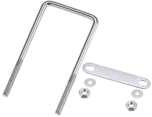 sourcing map U Bolts 4 Sets (M6x50x150mm), Square U Bolt Carbon Steel with Accessories - for Construction, Pipe