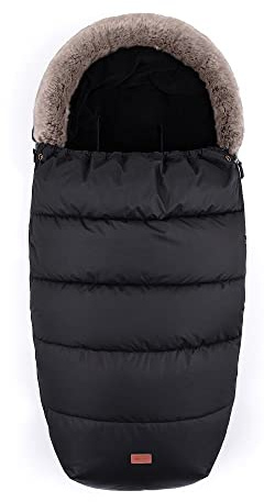 Petite&Mars COMFY Chancelière 4 en 1 pour poussette - Insert pour poussette - Chancelière d'hiver - Imperméable - Coupe-vent (Noir)