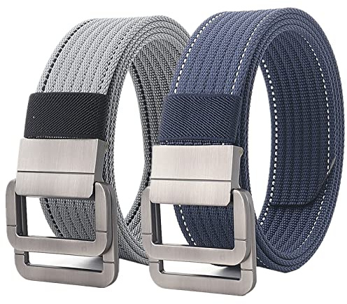 Plus Size Bis zu 170cm langer Nylon Segeltuch-Militär Tactical Gürtel für Männer mit Doppelring, 2er-Pack