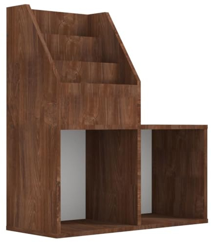 vidaXL Kinder Bücherregal, Kinderregal mit Fächern, Standregal Regal für Schlafzimmer Kinderzimmer, Spielzeugregal Zeitungsständer, Braun Eiche Holzwerkstoff