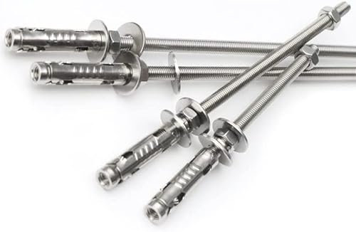 Dehnschraubenbolzen, Befestigungsstopfen, Bolzenhülse, Ankerbolzen, Schraubenmuttern, Metallbolzen M6 M8 M10 M12 Edelstahl 304 Verlängerungsdehnschraube Superlanger Deckendehnbolzen (Länge : 500 mm, G
